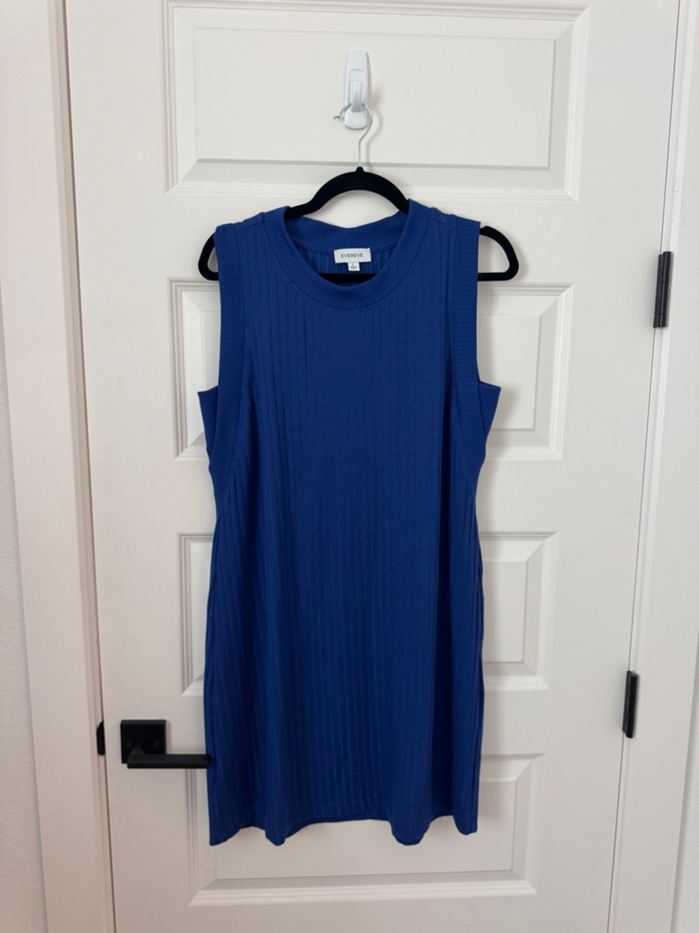 Evereve Sleeveless Ribbed Mini Dress in Cobalt Blue